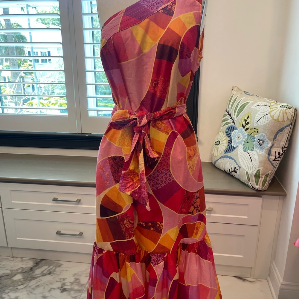 Farm Rio just like new  beautiful maxi one shoulder dress.